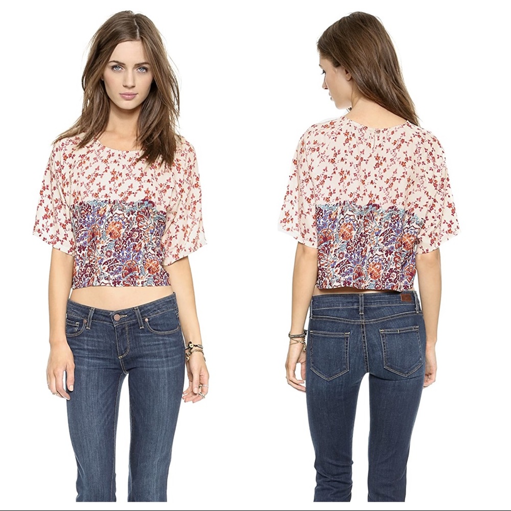 ⭐️ House of Harlow 1960 Ava Printed Cropped Top Fig M